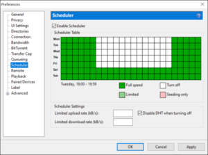 How to Schedule Downloads in BitTorrent/μTorrent Classic